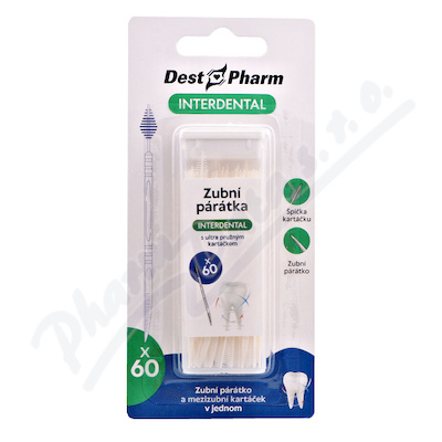 DestPharm zubní párátka s mezizub.kartáčkem 60ks