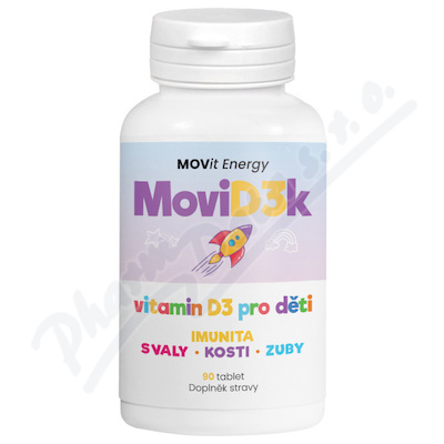 MOVit MoviD3k vitamin D3 pro děti 800 I.U. tbl.90