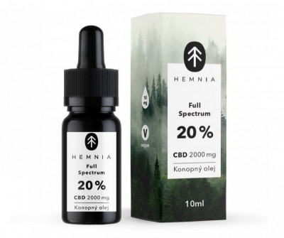Hemnia, Full Spectrum CBD Konopný olej 20%, 2000 mg, 10 ml