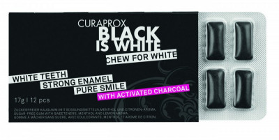 Curaprox Black Is White žvýkačky 12 ks
