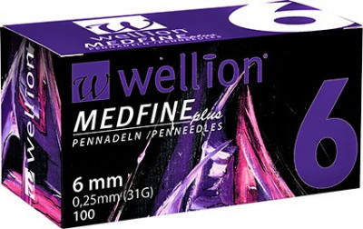 Wellion MEDFINE jehly inz.pera 0.25x6mm 31G 100ks