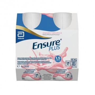 Ensure Plus jahodová příchuť pos.sol.4x220ml