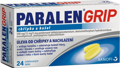 Paralen Grip chřipka a kašel 500/15/5mg tbl.flm.24