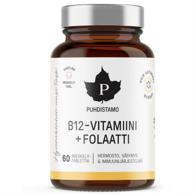 Puhdistamo Vitamin B12 Folate (malina) past.60