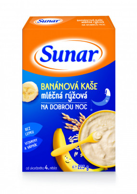 Sunar mléčná banánová kaše na dobrou noc 225g