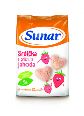 Sunar dětský snack jahodová srdíčka 50g