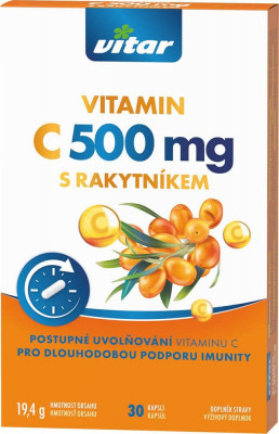 Vitar Vitamin C 500mg+rakytník cps.30