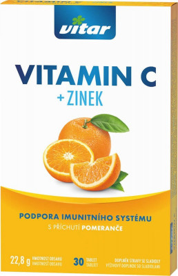 Vitar Vitamin C+zinek tbl.30