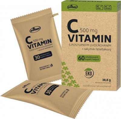 Vitar Vitamin C 500mg+rakytník EKO cps.60