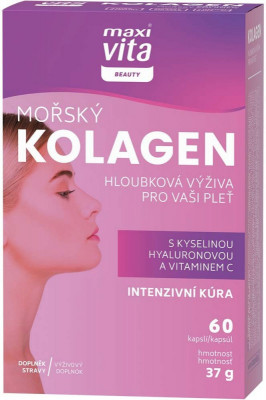 MaxiVita Beauty Mořský kolagen+kys.hyalur.cps.60