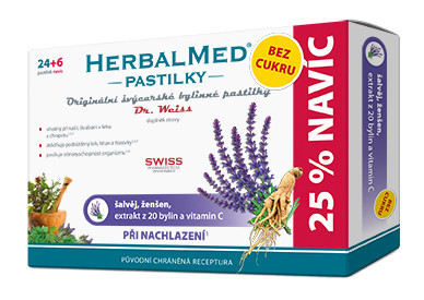 HerbalMed past. Dr.Weiss BEZ CUKRU Šalv+žen+C 24+6