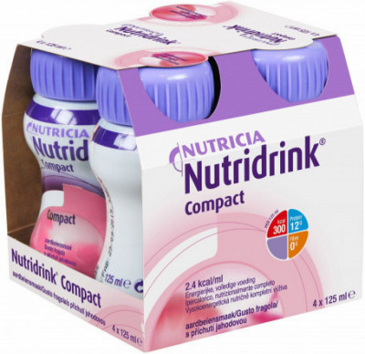 Nutridrink Compact s přích.jahod.por.sol.4x125ml
