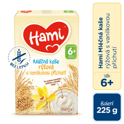 Hami ml.kaše rýžová s vanilkovou příchutí 225g 6M