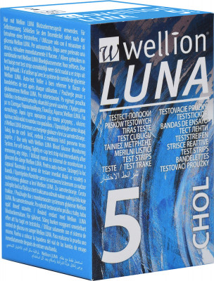 Wellion Luna Duo testovací proužky pro měření cholesterolu 5 ks