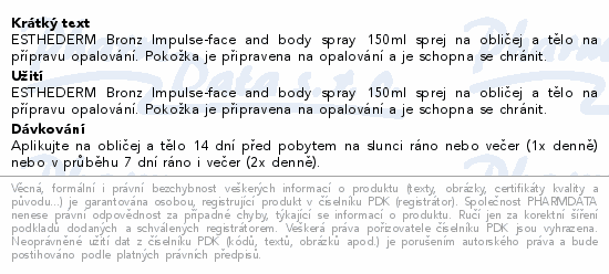 ESTHEDERM Bronz Impulse-face and body spray 150ml