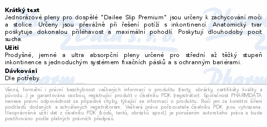 Dailee Slip Premium MAXI PLUS inko.kalh. L/XL 30ks